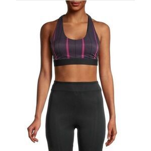 KORAL Black Skyscraper Striped Sports Bra size XS